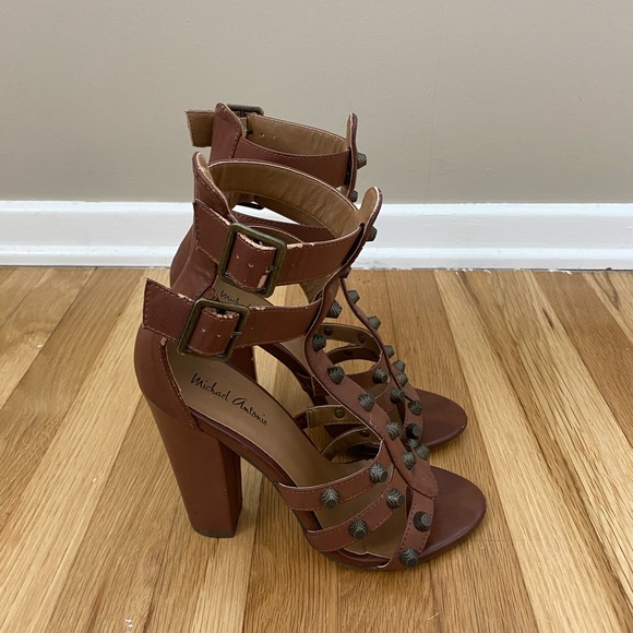 Michael Antonio Studded Double Strap Heels - Picture 7 of 9